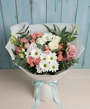 Букет цветов из:  Розы, Лизиантусы и Хризантемы в Старой Калитве