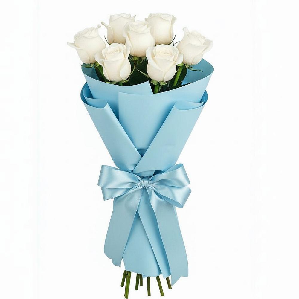 Букет 7 белых роз Проуд в Старой Калитве