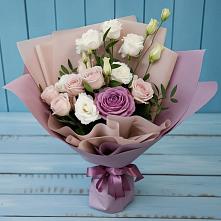 Букет цветов из:  Розы и Лизиантусы #REPLACE_PRED# Старой Калитве