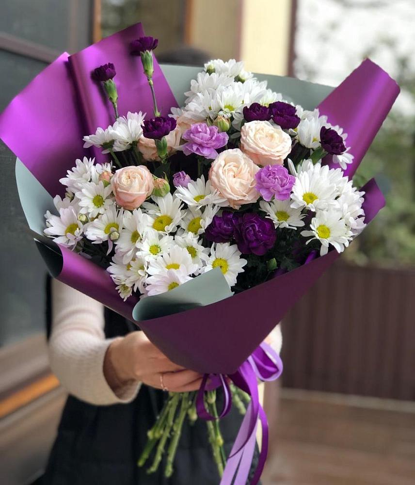 Букет цветов из: Хризантемы, Гвоздики и Розы в Старой Калитве