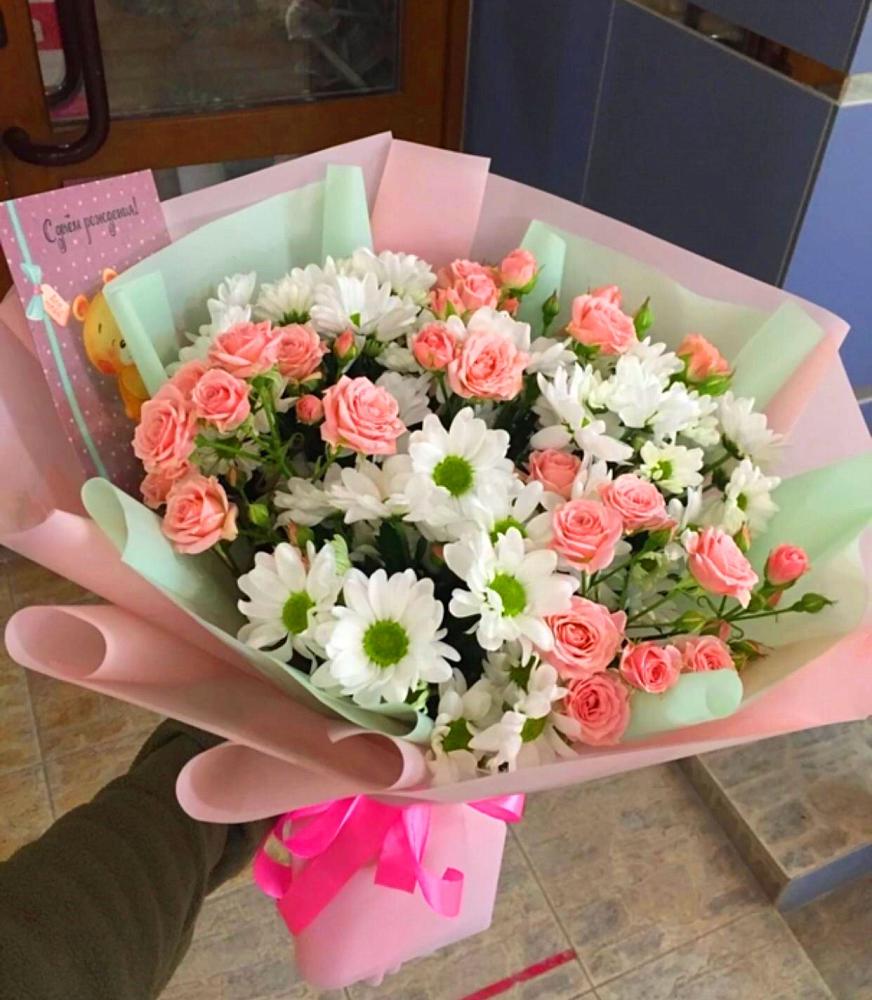 Букет цветов из: Розы и Хризантемы в Старой Калитве