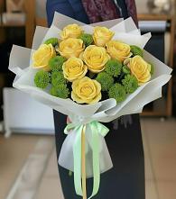 Букет цветов из:  Хризантемы и Розы #REPLACE_PRED# Старой Калитве