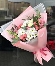 Букет цветов из:  Розы, Лизиантусы и Хризантемы в Старой Калитве