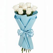 Букет 7 белых роз Проуд в Старой Калитве