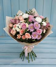 Букет цветов из:  Хризантемы, Розы и Альстромерии в Старой Калитве