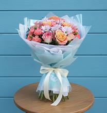 Букет цветов из:  Хризантемы и Розы в Старой Калитве